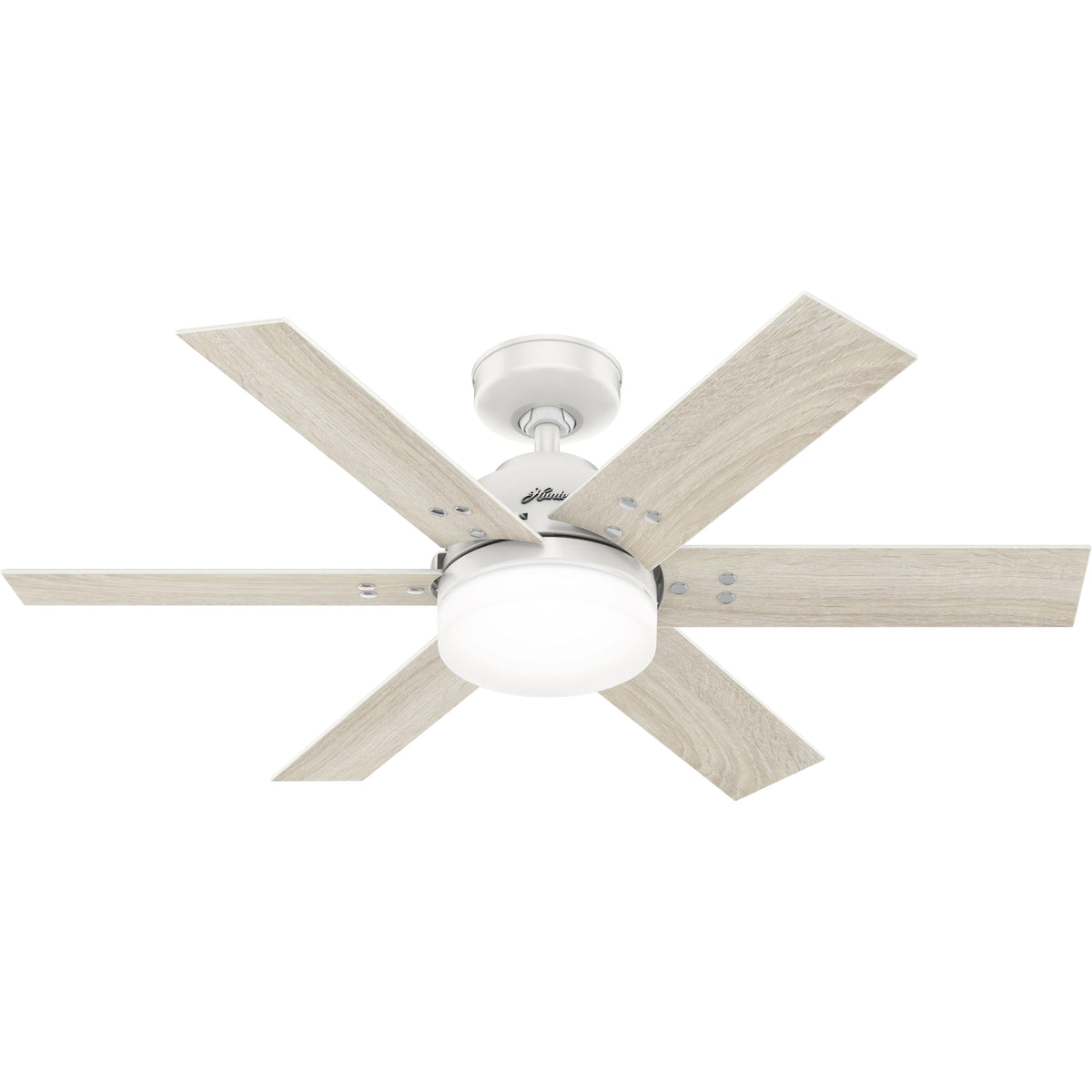 Hunter Pacer 44-in Fresh White LED Indoor Ceiling Fan with Light Remote