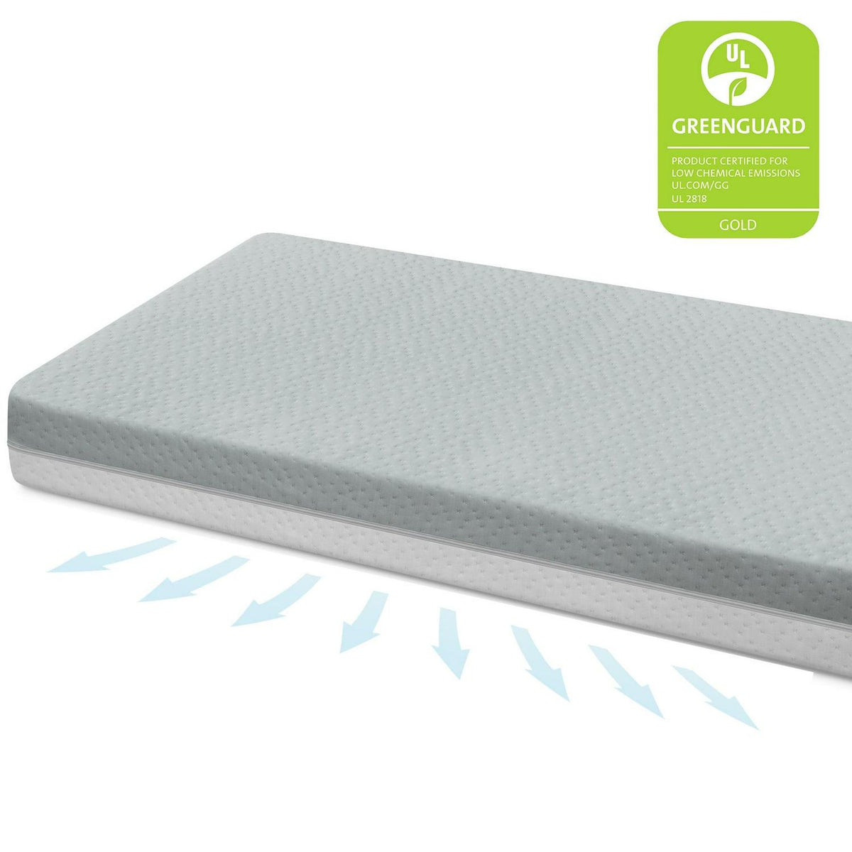 Delta Children Winter Breeze Mattress - Breathable Baby Crib and Toddler Mattress W Cloud Core. Machine Washable Cover. GREENGUARD Gold. Waterproof.