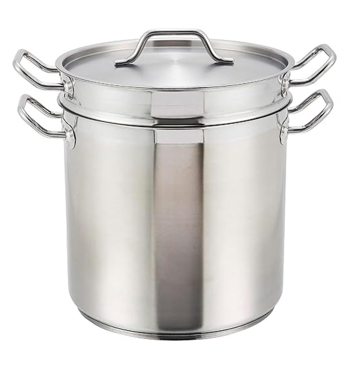 Winware Stainless Steel 8 Quart Double Boiler with Lid - Heavy Duty Encapsulated Bottom - Commercial Grade - Professional Cookware for Melting