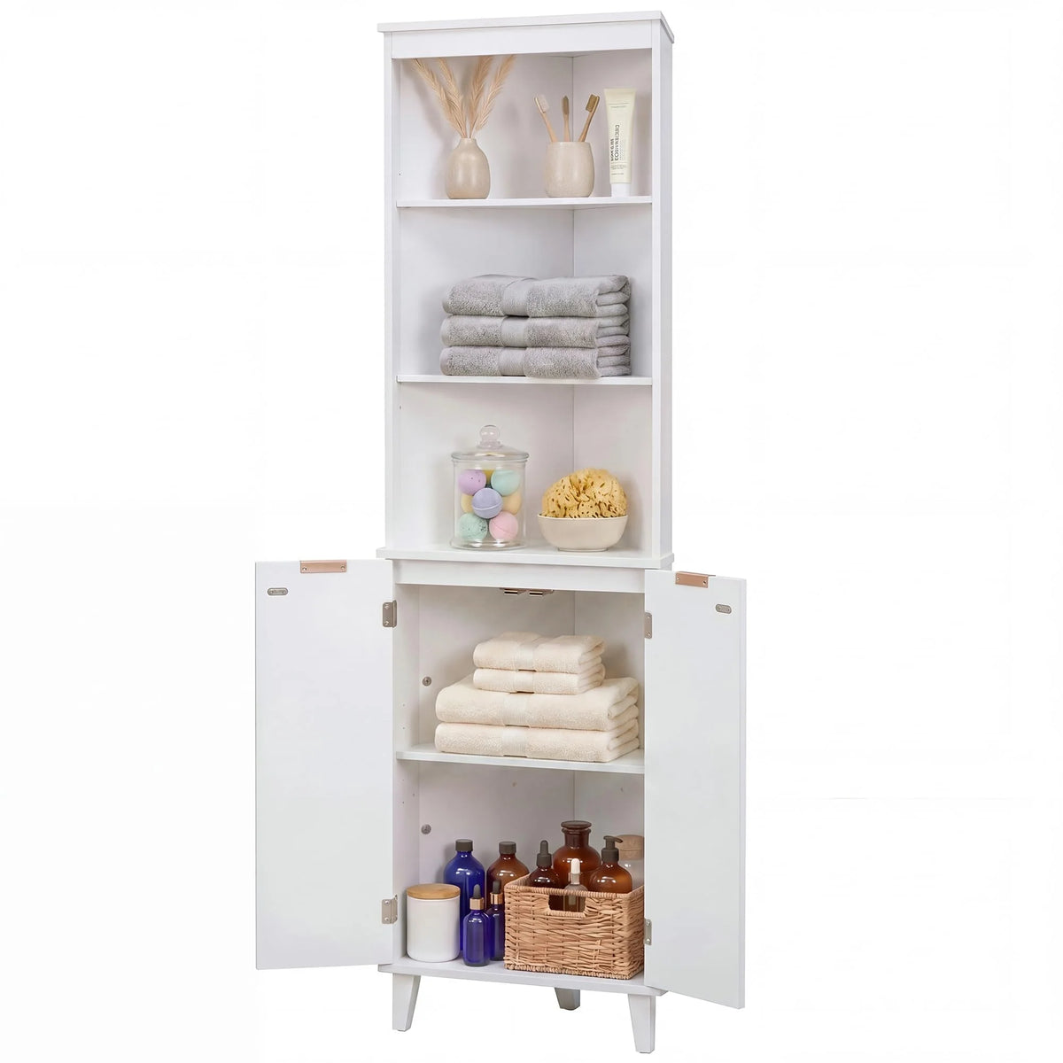 Tangkula Corner Bathroom Floor Cabinet